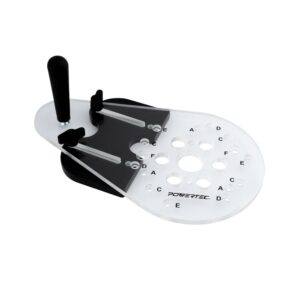 POWERTEC Universal Router Plate with Edge Routing Reversible Fence, Knobs and Machine Screws for Adaptive Mounting