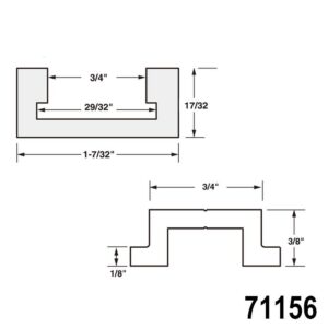 POWERTEC 48 in. Aluminum Miter T-Track with Miter T-Bar