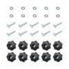 POWERTEC T-Track Knob Kit with 7 Star 1/4 in.-20 Threaded Knobs, Bolts and Washers for Woodworking Jigs and Fixtures (Set of 10)