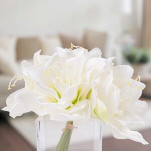 Pure Garden 8.5 in. Lily Floral Cream Arrangement