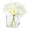 Pure Garden 8.5 in. Lily Floral Cream Arrangement