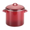 Rachael Ray Classic Brights 12 qt. Steel Stock Pot in Red with Lid