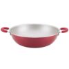Rachael Ray Create Delicious Aluminum Nonstick Wok, 14.25-Inch, Red Shimmer