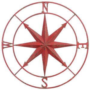 3R Studios 41 in. Dia. Compass Rose Metal Wall Plaque
