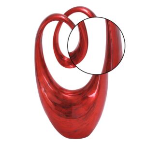 LITTON LANE 20 in. x 11 in. Decorative Abstract Sculpture in Red Polystone