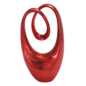 LITTON LANE 20 in. x 11 in. Decorative Abstract Sculpture in Red Polystone