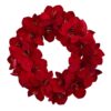 Nearly Natural 22 in. Amaryllis Artificial Wreath