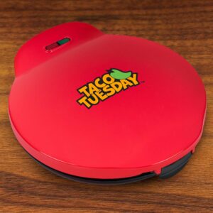 Nostalgia 900 W Red Quesadilla Maker with Extra Stuffing Latch
