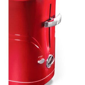 Nostalgia Retro Series 2-Slice Red Long Slot Hot Dog and Bun Toaster with Crumb Tray and Mini Tongs