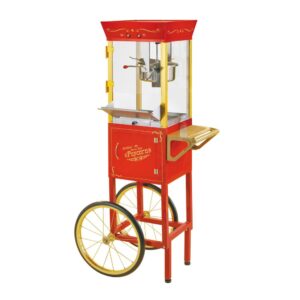 Nostalgia Vintage 600-Watt 8 oz. Oil Red Popcorn Machine with Cart