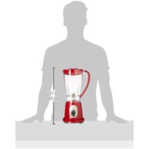 Ovente 2-Speed Professional Blender with Pulse Operation, 50 oz 400-Watts, Stainless Steel Blades, Red