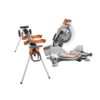RIDGID 15 Amp 10 in. Dual Miter Saw with LED Cut Line Indicator and Professional Compact Miter Saw Stand