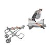 RIDGID 15 Amp Corded 12 in. Dual Bevel Miter Saw with LED with Universal Mobile Miter Saw Stand with Mounting Braces