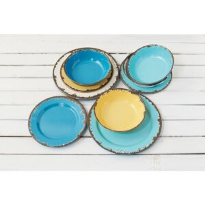 Fox Run 12-Piece Modern Rustic Antique Melamine Outdoor Dinnerware Set (Service for 4)
