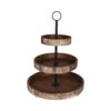DesignOvation White Rustic Brown/Black Decorative Tray