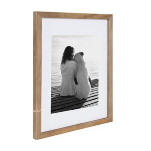 DesignOvation Gallery 11 in. x 14 in. Matted to 8 in. x 10 in. Rustic Brown Wood Picture Frame (Set of 4)
