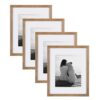 DesignOvation Gallery 11 in. x 14 in. Matted to 8 in. x 10 in. Rustic Brown Wood Picture Frame (Set of 4)