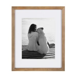 DesignOvation Gallery 11 in. x 14 in. Matted to 8 in. x 10 in. Rustic Brown Wood Picture Frame (Set of 4)