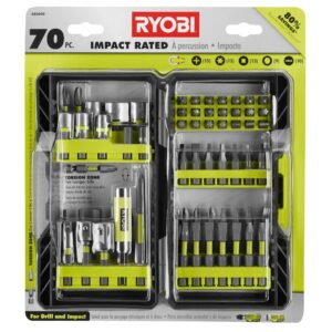 RYOBI 18-Volt ONE+ Cordless 2-Tool Combo Kit w/ (2) 1.5Ah Batteries, Charger & Bag w/ BONUS Impact Rated Driving Kit (70Piece)
