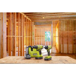RYOBI 18-Volt ONE+ Cordless 2-Tool Combo Kit w/ (2) 1.5Ah Batteries, Charger & Bag w/ BONUS Impact Rated Driving Kit (70Piece)