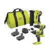 RYOBI 18-Volt ONE+ Lithium-Ion Cordless 3-Tool Combo Kit with Drill/Driver, Impact Driver, AirStrike 18-Gauge Brad Nailer