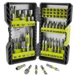RYOBI 18-Volt ONE+ Cordless 4-Tool Combo Kit w/ (2) Batteries, Charger & Bag w/ BONUS Impact Rated Driving Kit (70-Piece)