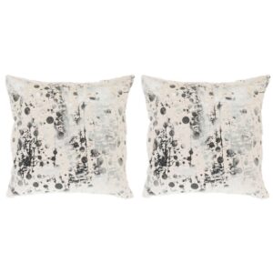 Safavieh Nars White and Charcoal Grey Graphic Down Alternative 20 in. x 20 in. Throw Pillow (Set of 2)