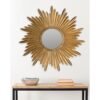 Safavieh Josephine Round Antique Gold Sunburst Decorative Mirror