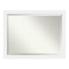 Amanti Art Corvino 45 in. W x 35 in. H Framed Rectangular Beveled Edge Bathroom Vanity Mirror in Satin White