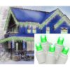Sienna 70-Light LED Green Wide Angle Icicle Christmas Lights with White Wire