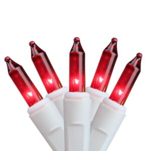 Sienna Set of 100 Red Mini Icicle Christmas Lights - White Wire