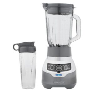 BLACK+DECKER PowerCrush 48 oz. 3-Speed Silver Digital Blender with Travel Cup