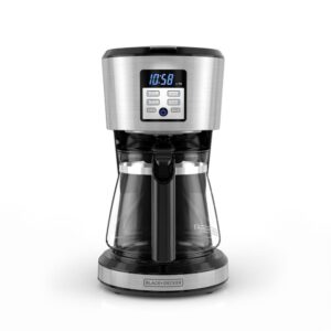 BLACK+DECKER 12-Cup Silver Accents Programmable Coffeemaker with Vortex Technology