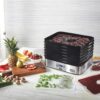 Weston Plus 6-Tray Black and Silver Food Dehydrator with Built-In Timer