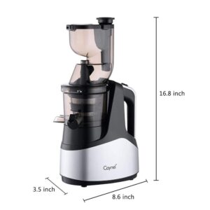 Boyel Living Silver Slow Black Masticating Juicer Cold Press High Yield Vertical Juicer