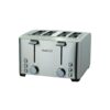 Boyel Living 1500 W 4-Slice Silver Wide Slot Toaster with 6 Bread Shade Settings and Removable Crumb Tray