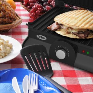 Chef Buddy 1400 W Silver Non-Stick Panini Press