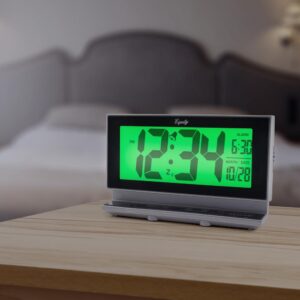 Equity by La Crosse Large 2 in. LCD Alarm Table Clock with Night Vision Technology
