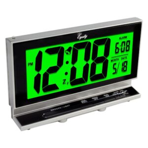 Equity by La Crosse Large 2 in. LCD Alarm Table Clock with Night Vision Technology