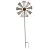 Glitzhome 69.4 in. H Farmhouse Metal Galvanized Wind Spinner Yard Stake or Wall Decor