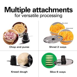 Hamilton Beach Stack & Snap 8-Cup 3-Speed Silver Food Processor with Built-in Bowl Scraper