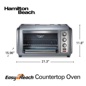 Hamilton Beach Easy Reach 1500-Watts 6-Slice Grey Toaster Oven with Roll-Top Door