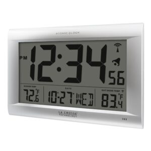 La Crosse Technology Jumbo Atomic Digital Wall Clock with Outdoor Temperature
