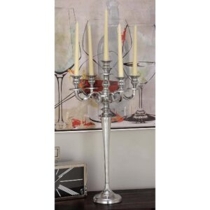 LITTON LANE 24 in. x 10 in. Classic Aluminum Five Light Candelabra in Polished finish