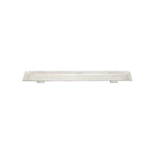 LITTON LANE Silver Rectangular Footed Aluminum Tray