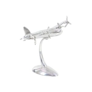 LITTON LANE 9 in. Vintage Propeller Airplane Decorative Sculpture in Polished Silver