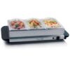 MegaChef 1.5 L Stainless Steel Warming Tray with 3 Crocks