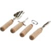 Mind Reader Rope Bar Utensil Set Silver Bottle Opener, Corkscrew, Ice Scoop and Knife 4-Piece Bar Tool Set