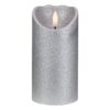 Northlight 6 in. Silver Glitter Flameless Battery Operated Christmas Decor Candle
