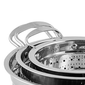 Ovente Dishwasher-Safe Stainless Steel Colander Set (3-Piece) (1.5 qt., 3qt., 5qt.)